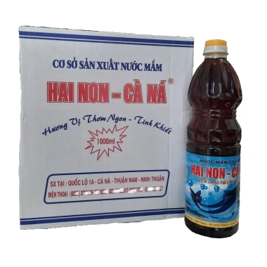 Nước mắm Hai Non Cà Ná thùng 6 chai nhựa 1 lít - Giá ưu đãi 99k, vị truyền thống