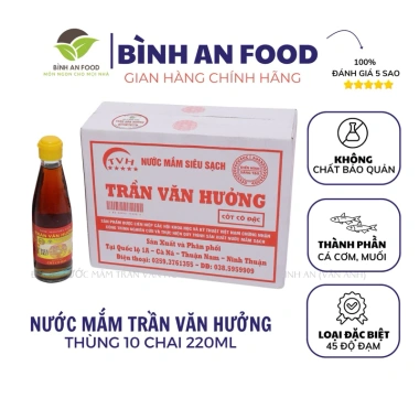 Nước mắm Trần Văn Hưởng 10 chai 220ml cốt cô đặc 45 độ - Giá ưu đãi 475k