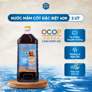 Nước mắm truyền thống Lê Gia 5 sao Quốc Gia Cốt đặc biệt 2L độ đạm 40 Giá 460k