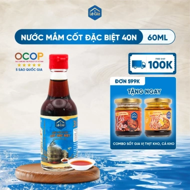 Nước mắm truyền thống Lê Gia Cốt đặc biệt 60ml - Giá chỉ 22.000đ, hương vị đậm đà