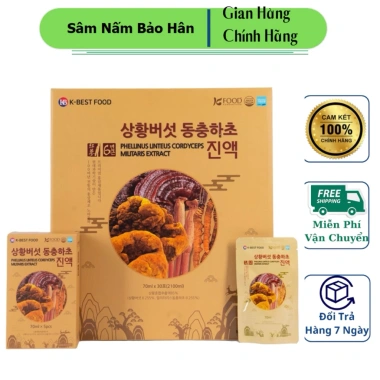 Nước Mát Gan Linh Chi Đông Trùng Sâm 30 Gói K‑BEST FOOD – Giá 579k, Thơm Mát Tăng Cường