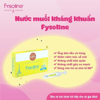 Nước muối sinh lý Pháp Fysoline hồng vàng xanh - Hàng chính hãng, tem chính hãng, giá 43.000đ giảm từ 51.600đ 5