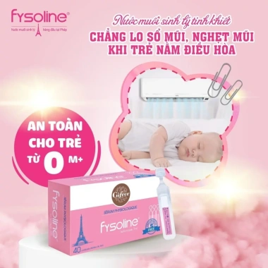Nước muối sinh lý Pháp Fysoline hồng vàng xanh - Hàng chính hãng, tem chính hãng, giá 43.000đ giảm từ 51.600đ 10