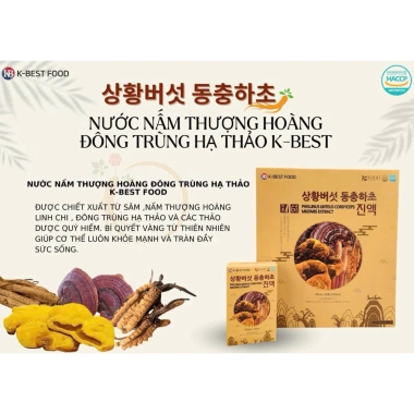 Nước Nấm Thượng Hoàng Đông Trùng Hạ Thảo K-Best Food - 598.000đ, sức đề kháng, sức khỏe tăng 2 Nước Nấm Thượng Hoàng Đông Trùng Hạ Thảo K-Best Food - 598.000đ, sức đề kháng, sức khỏe tăng 2