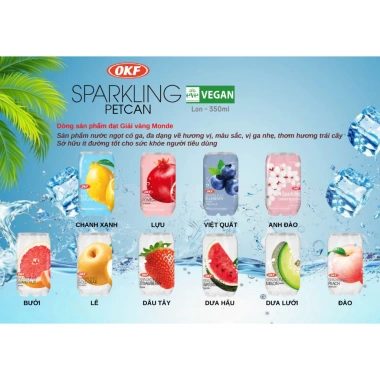 Nước ngọt có ga OKF vị bưởi Hàn Quốc 350ml - 6 lon, giá 92.400 VND giảm từ 113.652 VND 4