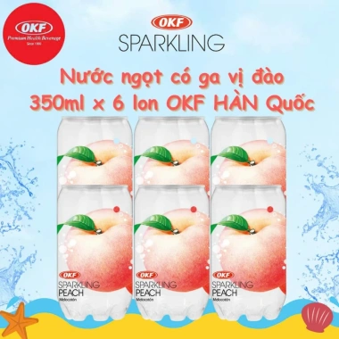 Nước ngọt có ga vị đào OKF Hàn Quốc 350ml - Hộp 6 lon Giá ưu đãi 118.800 VND