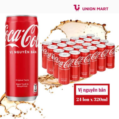 Nước ngọt Coca-Cola nguyên bản lon 320ml - Giá ưu đãi 63.000₫ (giảm từ 81.270₫) 3 Nước ngọt Coca-Cola nguyên bản lon 320ml - Giá ưu đãi 63.000₫ (giảm từ 81.270₫) 3