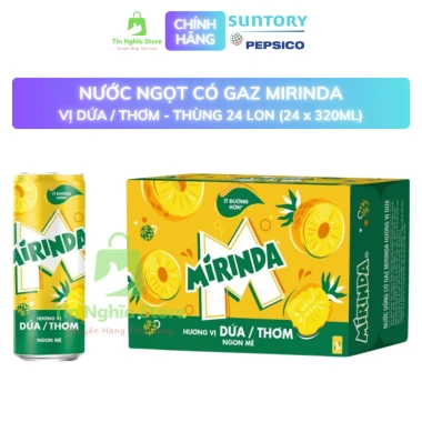 Nước Ngọt Mirinda Dứa 320ml - Thùng 24 Lon Giá Ưu Đãi 222.000 VNĐ, Thơm Ngon, Giảm Giá