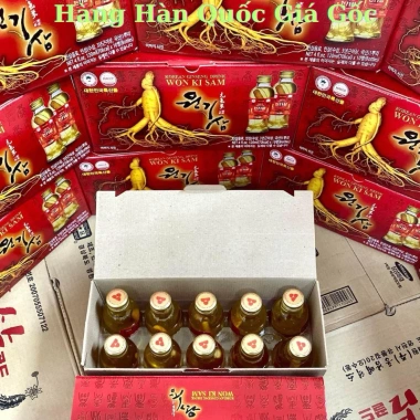 Nước nhân sâm Hàn Quốc Won Ki Sam - Hộp 10 chai, chỉ 480k, tăng sức khỏe