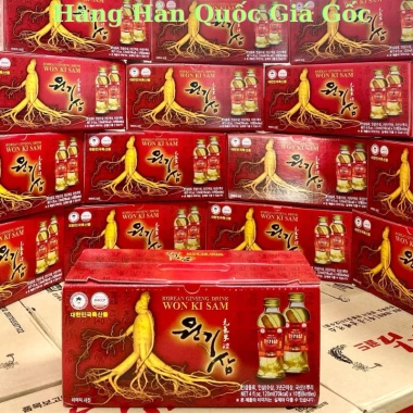 Nước nhân sâm Hàn Quốc Won Ki Sam - Hộp 10 chai, chỉ 480k, tăng sức khỏe