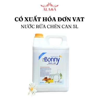 Nước rửa bát Bonny hương cam quế 5L - An toàn, lành tính cho nhà hàng, quán ăn, hộ gia đình, giá ưu đãi 114.000đ