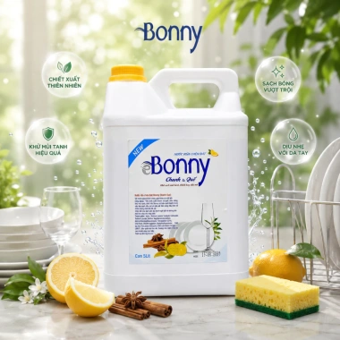 Nước rửa bát Bonny hương Chanh Quế thiên nhiên an toàn 10L Đánh bay dầu mỡ, giảm giá 199k 3 Nước rửa bát Bonny hương Chanh Quế thiên nhiên an toàn 10L Đánh bay dầu mỡ, giảm giá 199k 3