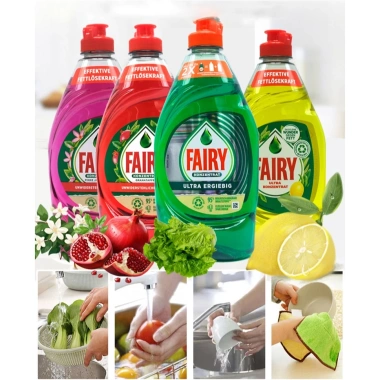 Nước rửa bát Fairy Đức 450ml - Giá giảm 19% - Sạch bát, thơm chanh, bảo vệ da tay, không gây hại môi trường