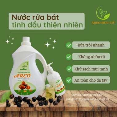 Nước rửa bát hữu cơ tinh dầu Quế Sả chanh 2L-4L, sạch bát, không hại da tay, an toàn cho bé 4