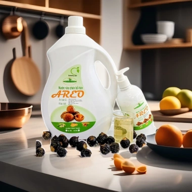 Nước rửa bát hữu cơ tinh dầu Quế Sả chanh 2L-4L, sạch bát, không hại da tay, an toàn cho bé 9