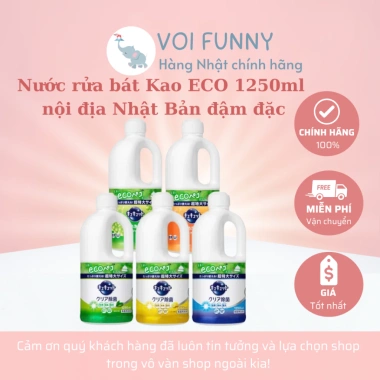 Nước rửa bát Kao 1.250ml ECO đậm đặc - Chính hãng Nhật Bản, giá ưu đãi 165k
