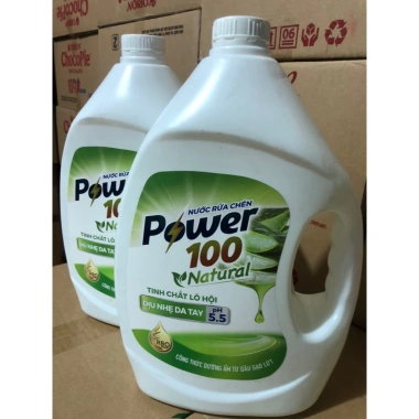 Nước Rửa Bát Power100 Natural 3kg Tinh Chất Lô Hội Thiên Nhiên - Giá 102.000₫