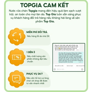 Nước rửa bát Top Gia 1kg 3 mùi hương - Không kích ứng da, sạch an toàn, bảo vệ da tay, giá 129.000₫ 9