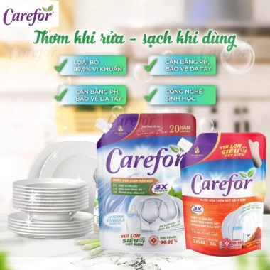 Nước Rửa Bình Sữa Chén Bát Carefor 3.600ml Đậm Đặc Thiên Nhiên Sạch Sâu An Toàn Da Tay Giá 119.000đ 8