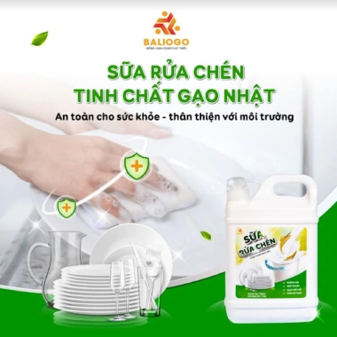 Nước rửa chén Baliogo 1,6L tinh chất gạo Nhật - Mua 2 tặng 1 lau sàn, 87.000₫ 3