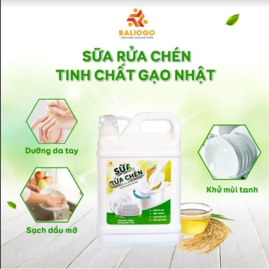 Nước rửa chén Baliogo 1,6L tinh chất gạo Nhật - Mua 2 tặng 1 lau sàn, 87.000₫ 4