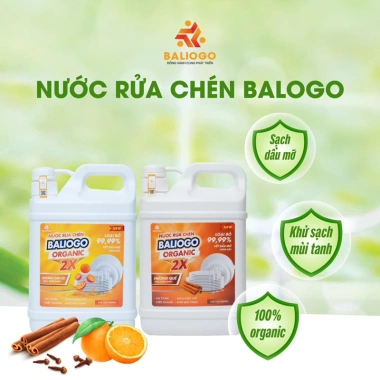 Nước rửa chén Baliogo hương cam úc, quế gừng 1,6L - An toàn da, giảm giá 65k