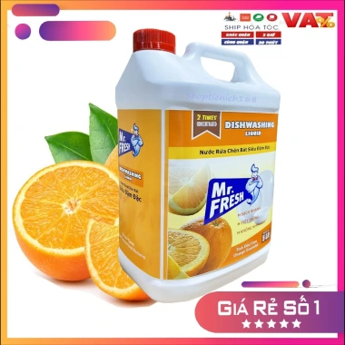 Nước rửa chén Bát Siêu đậm đặc Mr.Fresh 5L - Nhiều hương, Tiết kiệm 18% - Giá chỉ 128.900 VND