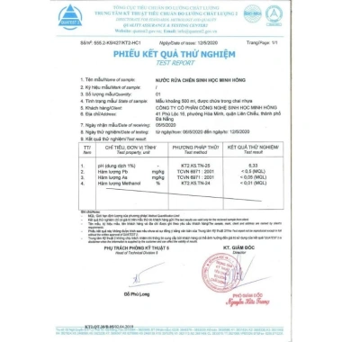Nước Rửa Chén Bát Sinh Học Minh Hồng 500ml - Giá 53.000đ, tẩy dầu mạnh, không gây kích ứng
