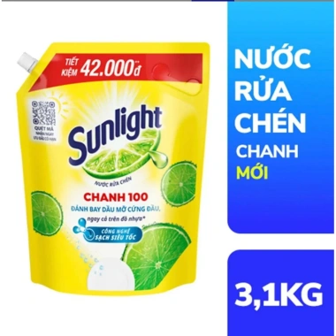 Nước rửa chén bát Sunlight Giá 135k – Đánh bay dầu mỡ nhanh, chén bát sạch bóng