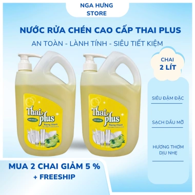 Nước Rửa Chén Bát Thai Plus Cao Cấp 2L Hương Chanh Quế - Siêu Tiết Kiệm, Sạch Thơm An Toàn, Giá 68.999₫