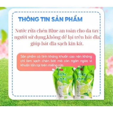 Nước Rửa Chén Blue 1,8kg Sỉ Thùng 4 túi Chính Hãng Giá ưu đãi 42.480 VND 2