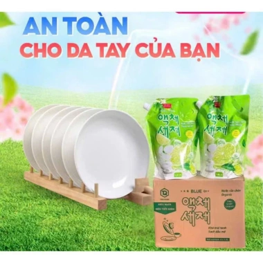 Nước Rửa Chén Blue 1,8kg Sỉ Thùng 4 túi Chính Hãng Giá ưu đãi 42.480 VND 3