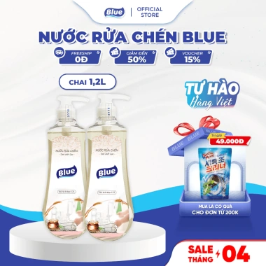 Nước Rửa Chén Blue Hàn Quốc 1.2L - Hương Đậu Xanh, Gạo, Bảo Vệ Da Tay, Giảm Giá 45k