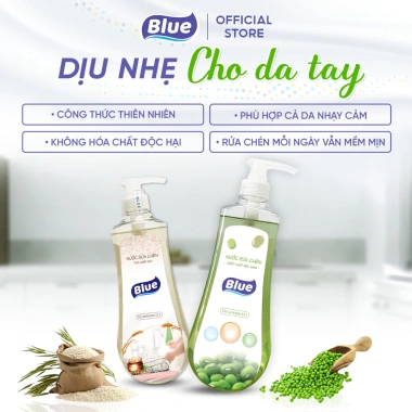 Nước Rửa Chén Blue Hàn Quốc 1.2L - Hương Đậu Xanh, Gạo, Bảo Vệ Da Tay, Giảm Giá 45k