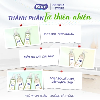 Nước Rửa Chén Blue Hàn Quốc 1.2L - Hương Đậu Xanh, Gạo, Bảo Vệ Da Tay, Giảm Giá 45k