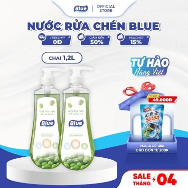 Nước Rửa Chén Blue Hàn Quốc 1.2L - Hương Đậu Xanh, Gạo, Bảo Vệ Da Tay, Giảm Giá 45k