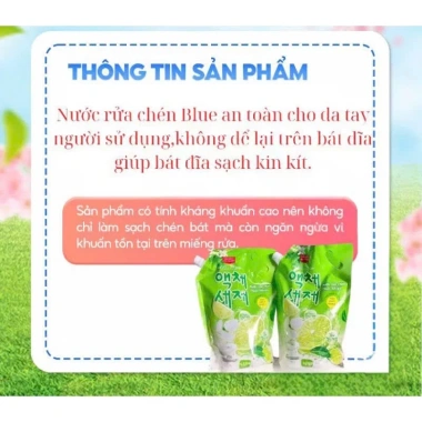 Nước Rửa Chén Blue Sỉ Thùng 4 túi 1,8kg Chính Hãng - Giá 39.600 VND, Làm Sạch Hiệu Quả 3