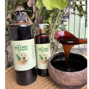 Nước rửa chén bồ hòn lên men tự nhiên 1 lít giá giảm 68.000đ không chất tẩy an toàn cho da