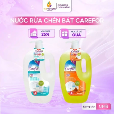 Nước rửa chén Carefor 1,9L Không bám mùi, An toàn, sạch bát, Giá 66.999đ