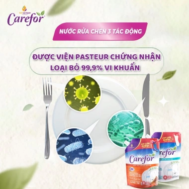 Nước rửa chén Carefor 1,9L Không bám mùi, An toàn, sạch bát, Giá 66.999đ