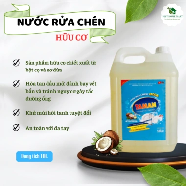Nước Rửa Chén Dừa Tâm An 4.5L/10L - Rửa Sạch, Khử Mùi, An Toàn Da Tay, Giá 155.000₫