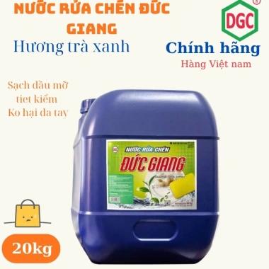 Nước Rửa Chén Đức Giang 20kg Hương Lá Trà Xanh – Diệt Khuẩn, Sạch Bóng, Khử Mùi, Giá 315k Giảm Giá
