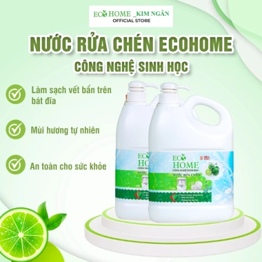 Nước rửa chén ECOHOME 1.6Kg công nghệ sinh học, hương quế chanh, diệt vi khuẩn, chỉ 48.000 VND