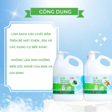 Nước rửa chén ECOHOME 1.6Kg công nghệ sinh học, hương quế chanh, diệt vi khuẩn, chỉ 48.000 VND 5
