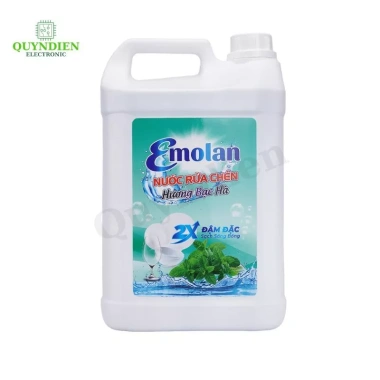 Nước rửa chén Emolan 5L Đậm Đặc 2X - Sạch sáng bóng, dịu nhẹ cho da tay, Linh Kiện Quỳnh Diễn, giảm giá 165k