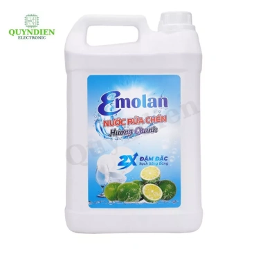 Nước rửa chén Emolan 5L Đậm Đặc 2X - Sạch sáng bóng, dịu nhẹ cho da tay, Linh Kiện Quỳnh Diễn, giảm giá 165k