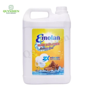Nước rửa chén Emolan 5L Đậm Đặc 2X - Sạch sáng bóng, dịu nhẹ cho da tay, Linh Kiện Quỳnh Diễn, giảm giá 165k