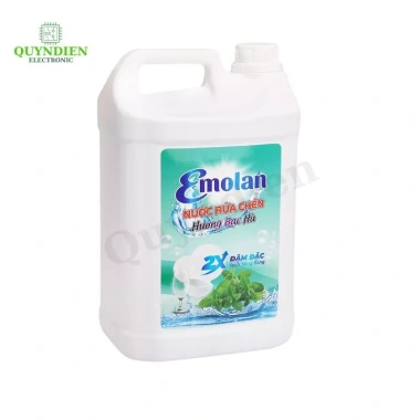 Nước rửa chén Emolan 5L Đậm Đặc 2X - Sạch sáng bóng, dịu nhẹ cho da tay, Linh Kiện Quỳnh Diễn, giảm giá 165k