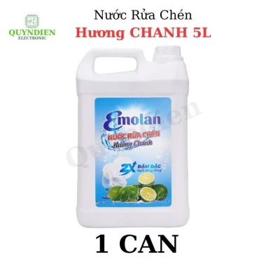 Nước rửa chén Emolan 5L Đậm Đặc 2X - Sạch sáng bóng, dịu nhẹ cho da tay, Linh Kiện Quỳnh Diễn, giảm giá 165k