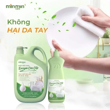 Nước rửa chén Enzym Min Min Care 2 L – Tẩy dầu mạnh, không kích ứng, chỉ 85.000đ 5